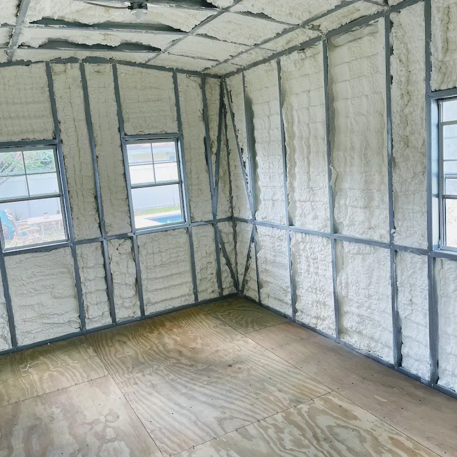 Closed-cell spray foam insulation applied to wall cavities in a residential project in Citrus Heights